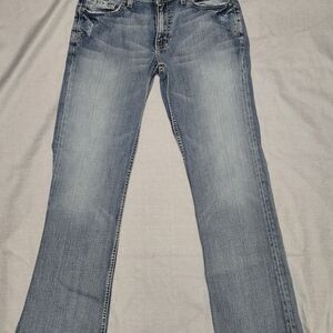 BKE Buckle Denim Men's "cole" Bootcut Embroidered Jeans Stahly Wash 30x34